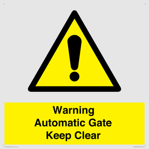 Warning Automatic Gate Keep Clear